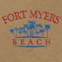 Fort Myers Beach Fl Palm Trees On Beach Cotton Canvas Backpack