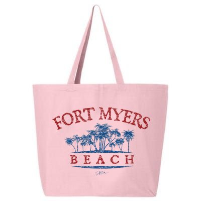 Fort Myers Beach Fl Palm Trees On Beach 25L Jumbo Tote