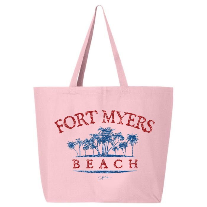 Fort Myers Beach Fl Palm Trees On Beach 25L Jumbo Tote