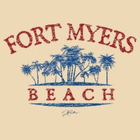 Fort Myers Beach Fl Palm Trees On Beach Drawstring Bag