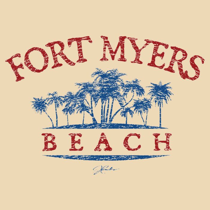 Fort Myers Beach Fl Palm Trees On Beach Drawstring Bag