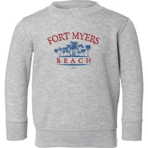 Fort Myers Beach Fl Palm Trees On Beach Toddler Sweatshirt