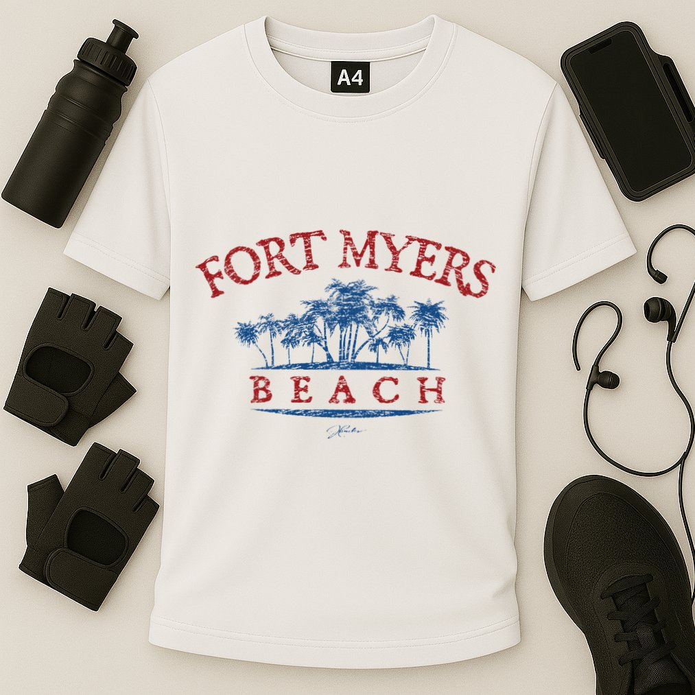 Fort Myers Beach Fl Palm Trees On Beach Performance Shirt