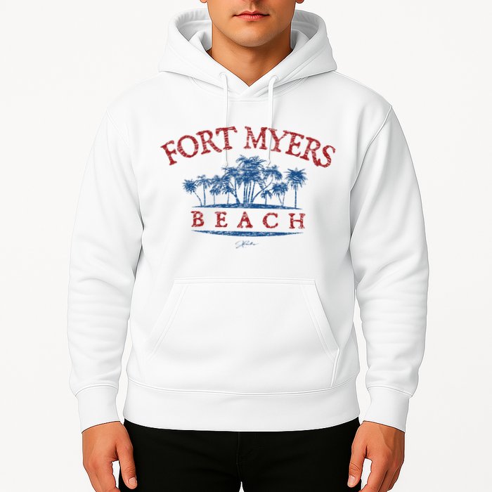Fort Myers Beach Fl Palm Trees On Beach Hoodie