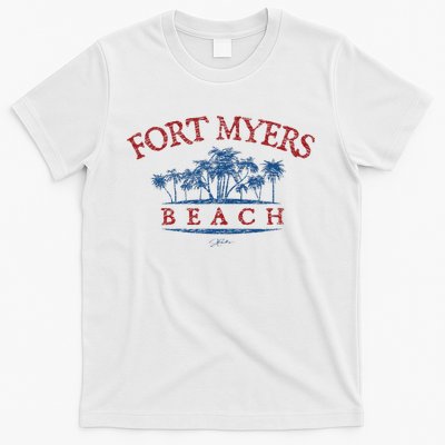 Fort Myers Beach Fl Palm Trees On Beach T-Shirt
