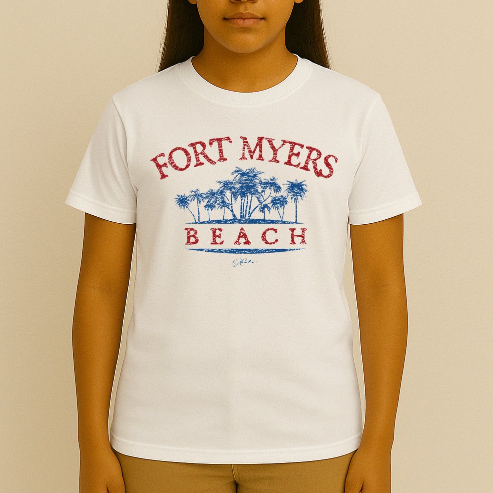 Fort Myers Beach Fl Palm Trees On Beach T-Shirt