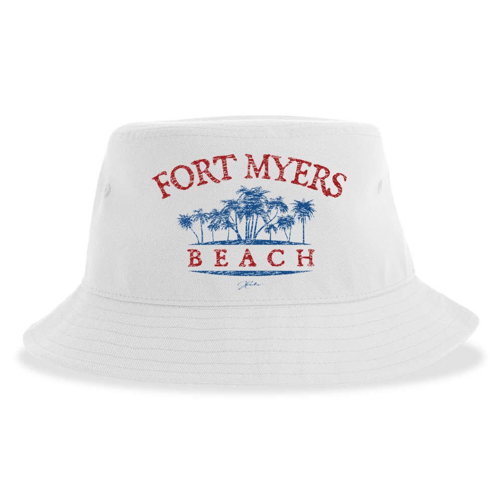Fort Myers Beach Fl Palm Trees On Beach Sustainable Bucket Hat