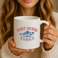 Fort Myers Beach Fl Palm Trees On Beach Mug