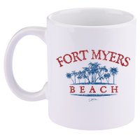 Fort Myers Beach Fl Palm Trees On Beach 11oz C Handle Ceramic Mug