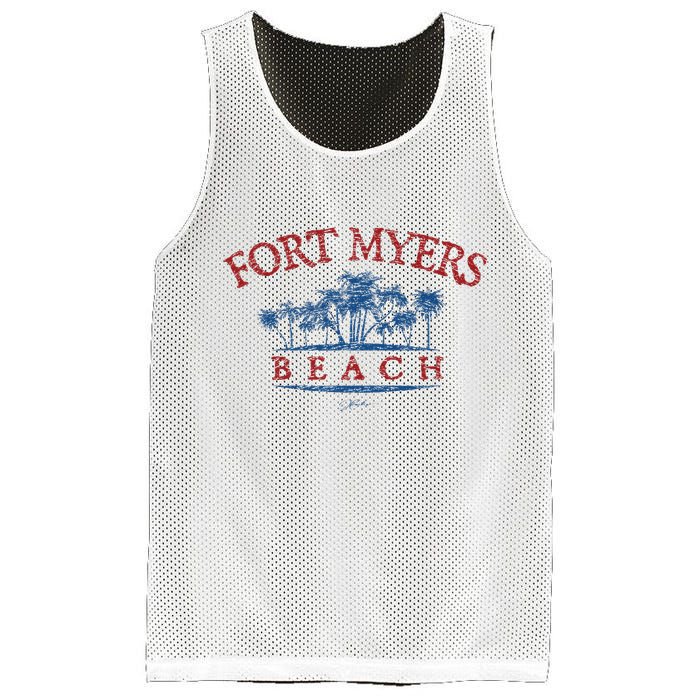 Fort Myers Beach Fl Palm Trees On Beach Mesh Reversible Basketball Jersey Tank