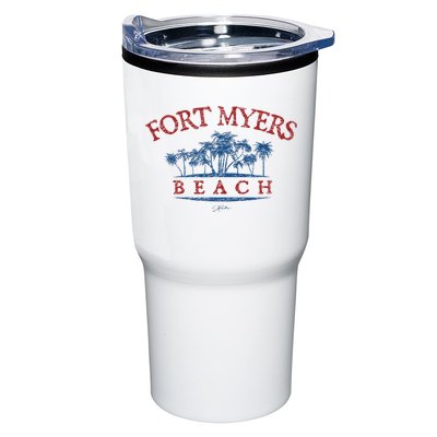 Fort Myers Beach Fl Palm Trees On Beach Tumbler