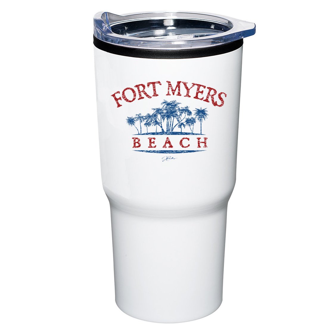 Fort Myers Beach Fl Palm Trees On Beach Tumbler