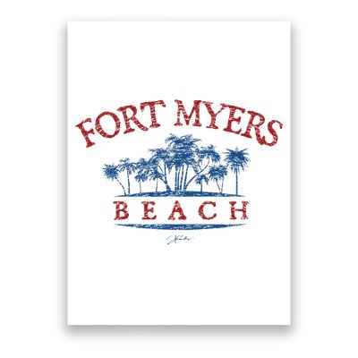 Fort Myers Beach Fl Palm Trees On Beach Poster
