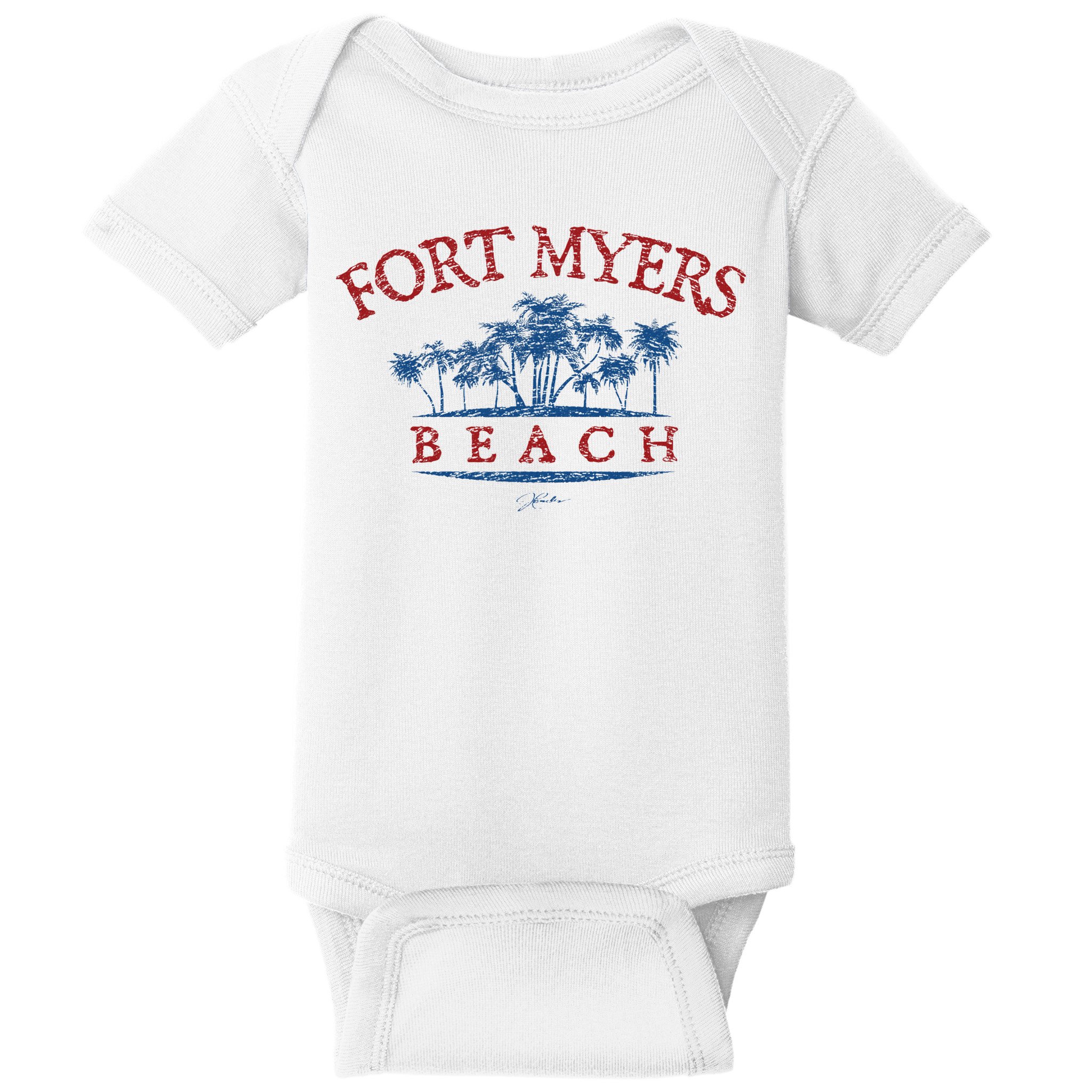 Fort Myers Beach Fl Palm Trees On Beach Baby Bodysuit