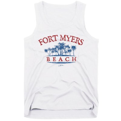Fort Myers Beach Fl Palm Trees On Beach Tank Top