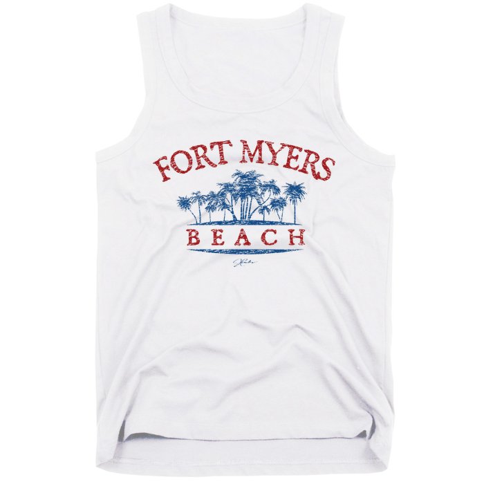 Fort Myers Beach Fl Palm Trees On Beach Tank Top