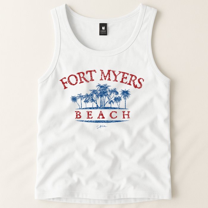 Fort Myers Beach Fl Palm Trees On Beach Tank Top