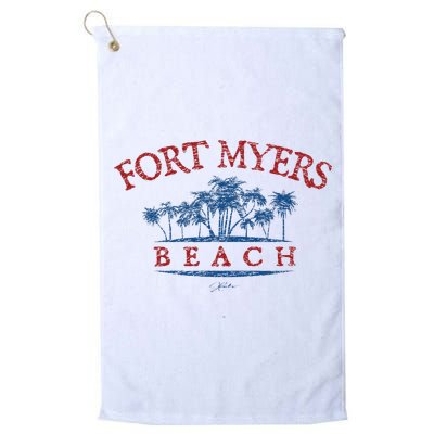 Fort Myers Beach Fl Palm Trees On Beach Golf Towel