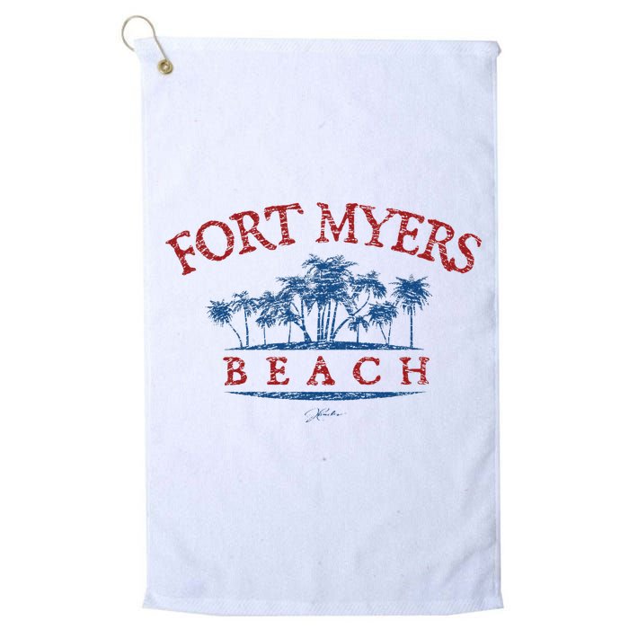 Fort Myers Beach Fl Palm Trees On Beach Golf Towel