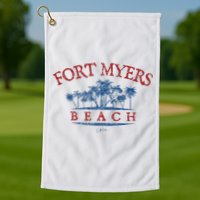 Fort Myers Beach Fl Palm Trees On Beach Golf Towel