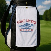 Fort Myers Beach Fl Palm Trees On Beach Golf Towel