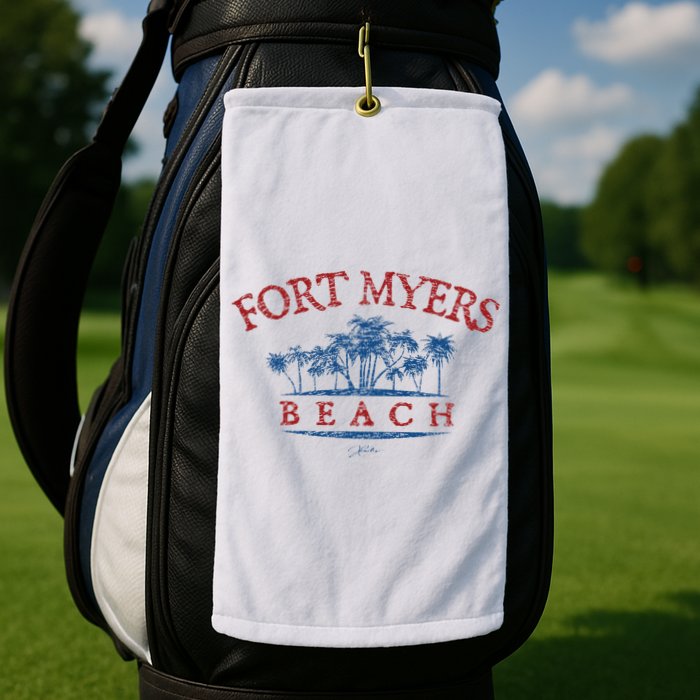 Fort Myers Beach Fl Palm Trees On Beach Golf Towel