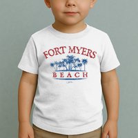 Fort Myers Beach Fl Palm Trees On Beach Toddler T-Shirt