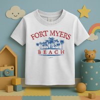 Fort Myers Beach Fl Palm Trees On Beach Toddler T-Shirt