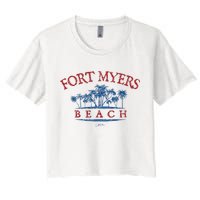 Fort Myers Beach Fl Palm Trees On Beach Crop Top