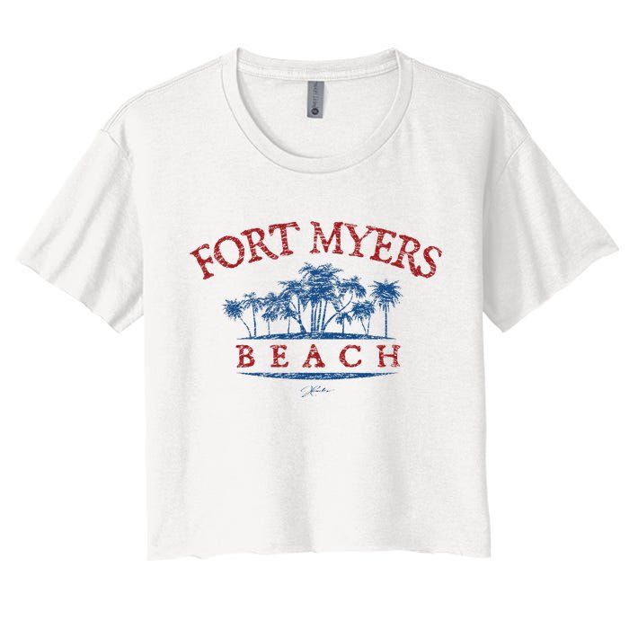 Fort Myers Beach Fl Palm Trees On Beach Crop Top