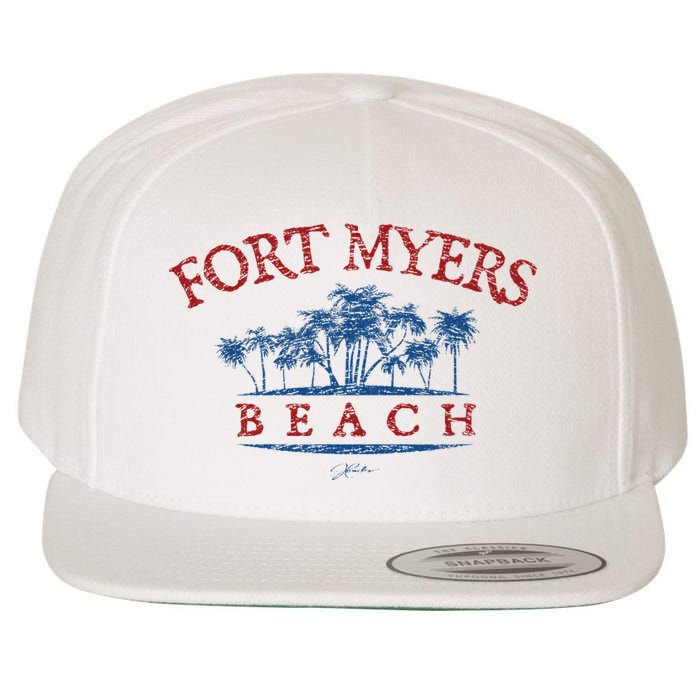 Fort Myers Beach Fl Palm Trees On Beach Wool Snapback Cap