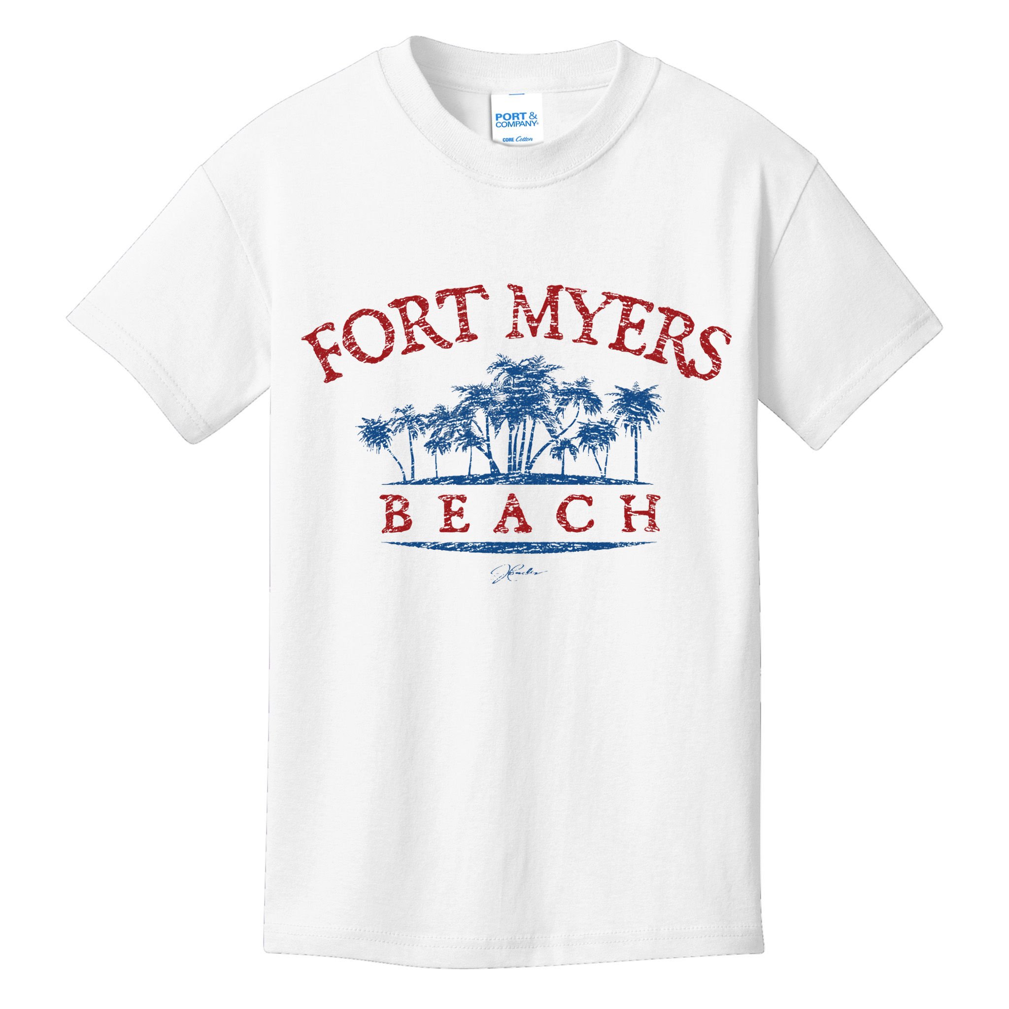 Fort Myers Beach Fl Palm Trees On Beach Kids T-Shirt