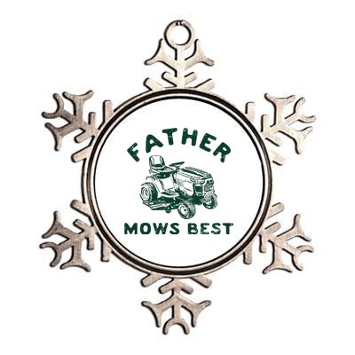 Father Mows Best Metallic Star Ornament