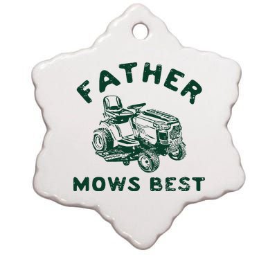 Father Mows Best Ceramic Star Ornament