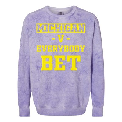 Funny Michigan Bet Gift Dad Colorblast Crewneck Sweatshirt