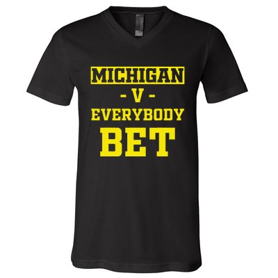 Funny Michigan Bet Gift Dad V-Neck T-Shirt