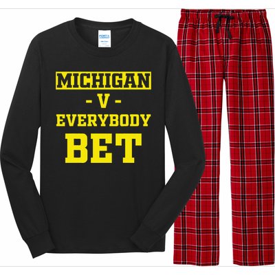 Funny Michigan Bet Gift Dad Long Sleeve Pajama Set