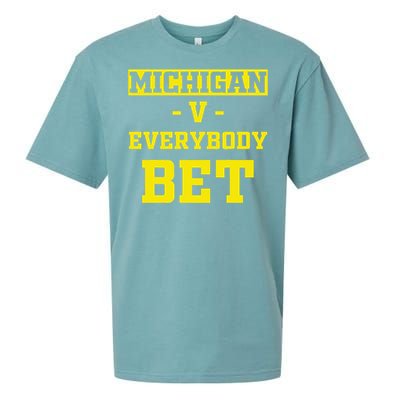 Funny Michigan Bet Gift Dad Sueded Cloud Jersey T-Shirt