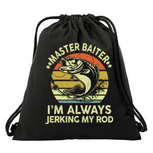 Fishing Master Baiter Funny Bass Dad Drawstring Bag