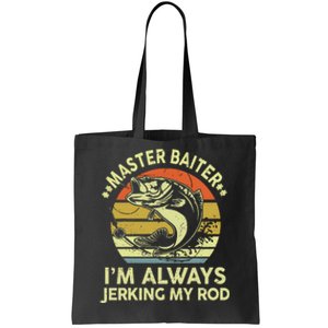 Fishing Master Baiter Funny Bass Dad Tote Bag