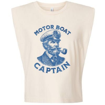 Funny Motor Boat Captain Garment-Dyed Women's Muscle Tee