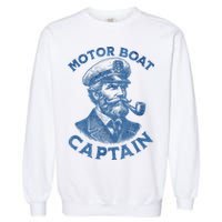 Funny Motor Boat Captain Garment-Dyed Sweatshirt