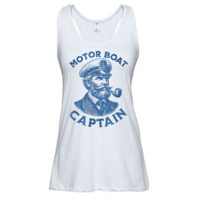 Funny Motor Boat Captain Ladies Essential Flowy Tank