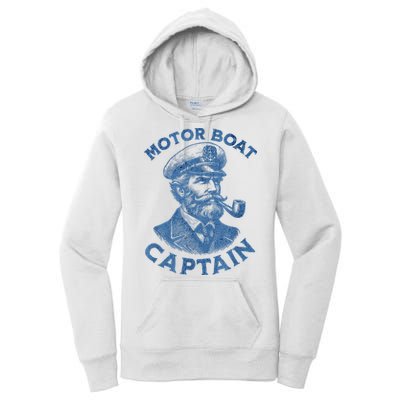 Funny Motor Boat Captain Women's Pullover Hoodie