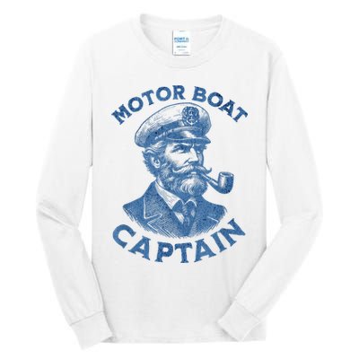 Funny Motor Boat Captain Tall Long Sleeve T-Shirt