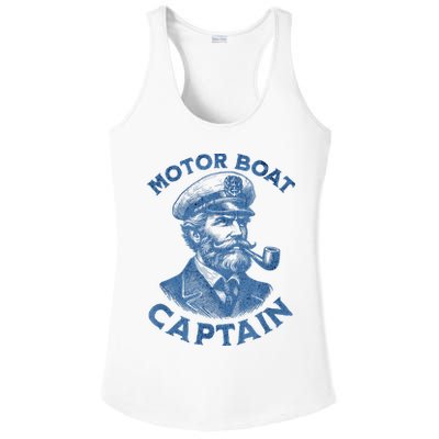 Funny Motor Boat Captain Ladies PosiCharge Competitor Racerback Tank