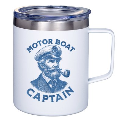 Funny Motor Boat Captain 12oz Stainless Steel Coffee Mug