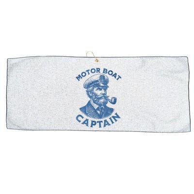 Funny Motor Boat Captain Large Microfiber Waffle Golf Towel