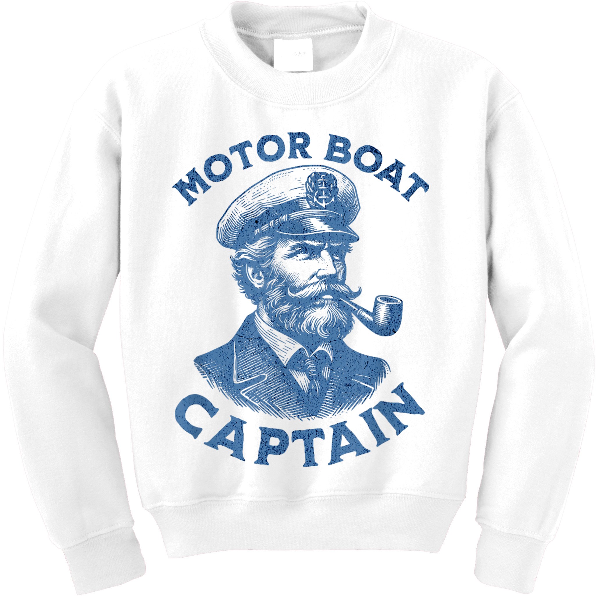 Funny Motor Boat Captain Kids Sweatshirt