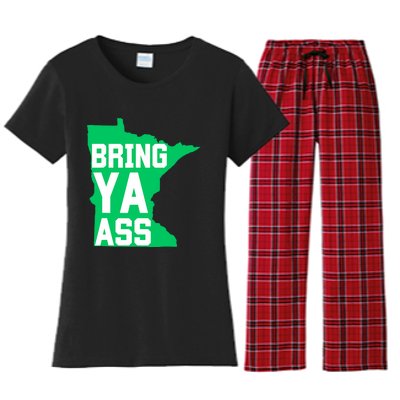 Funny Meme Bring Ya Ass Women's Flannel Pajama Set